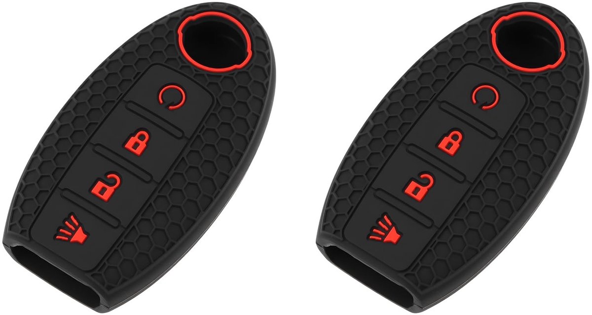 Dailygoods- Autosleutel Cover - 2 Stuks - Siliconen - Compatibel met Nissan - Bescherming tegen Krassen - Eenvoudig te Installeren - Sleutelhoes