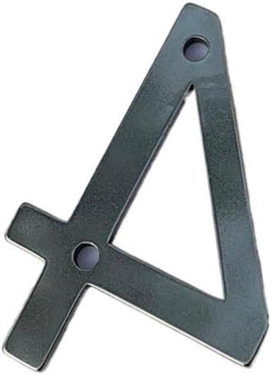 Metalen huisnummer - Zwevend nummer - Huis markeren - Roestvrij staal - 50 mm - Zilver