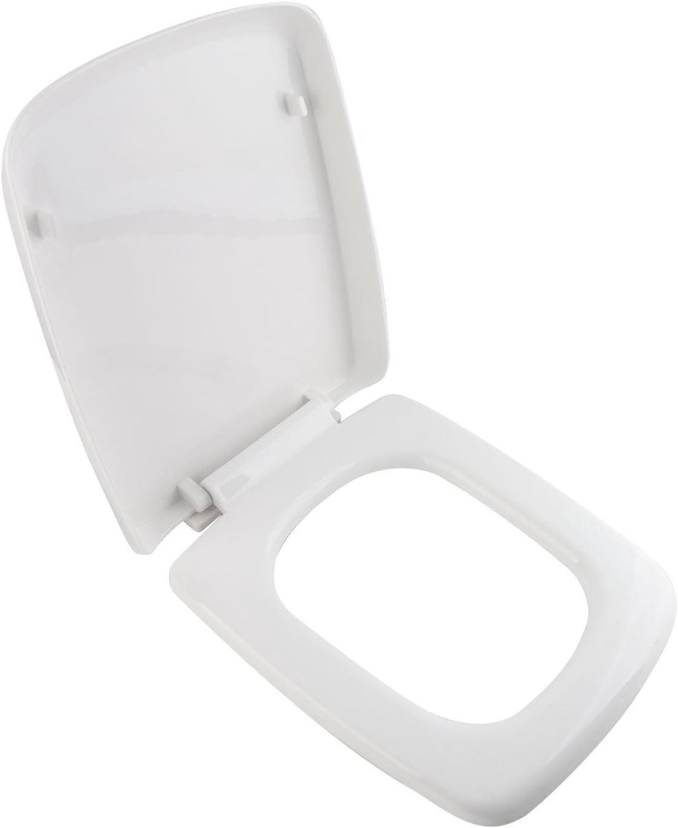 Vierkante Toiletbril, Eenvoudig Te Installeren PP Dik Toiletdeksel, Past op Alle Reguliere Toiletpotten, met Stille Sluiting en Stootbescherming, voor Modern Badkamercomfort