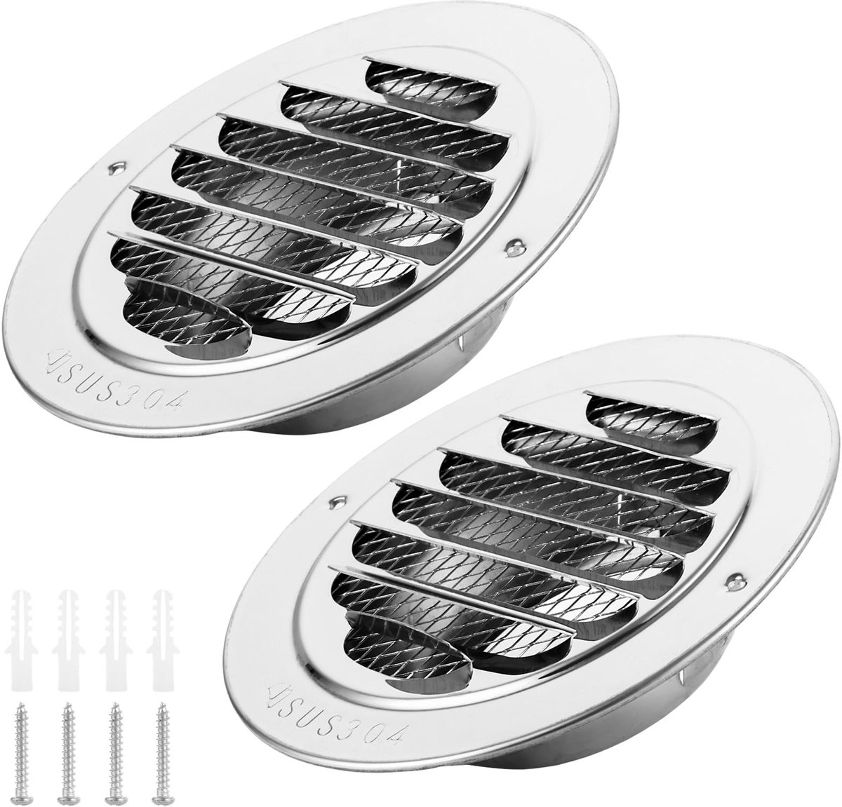 Dailygoods- Ventilatierooster afsluitbaar 70 mm - Afvoerluchtrooster - Insectenbescherming - Afvoerafzuigkap - Ventilatie - Schokbestendig - Luchtrooster