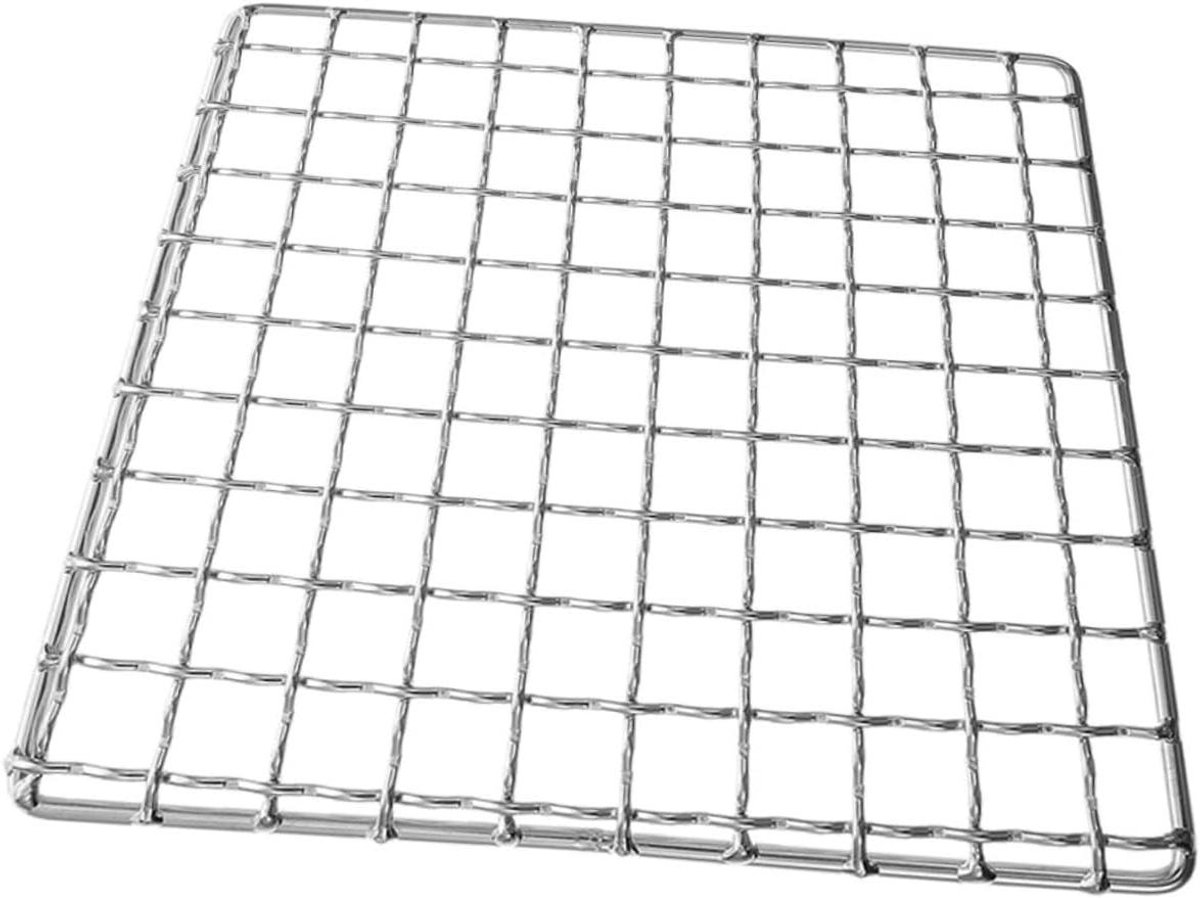 Camping Grill Rooster - Barbecue Net - Buiten Koken - Slijtvast Roestvrij Staal - Vierkant - Zilver