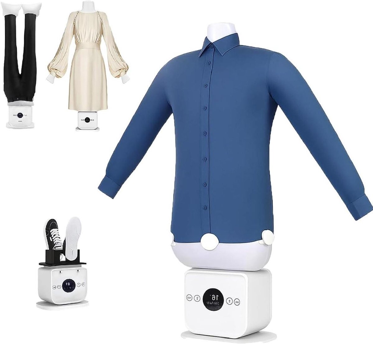 Automatische Strijkmachine - Stoomstrijkapparaat Droger - Kleding Stomen - Handsfree Bediening - XXS-XXL - Wit