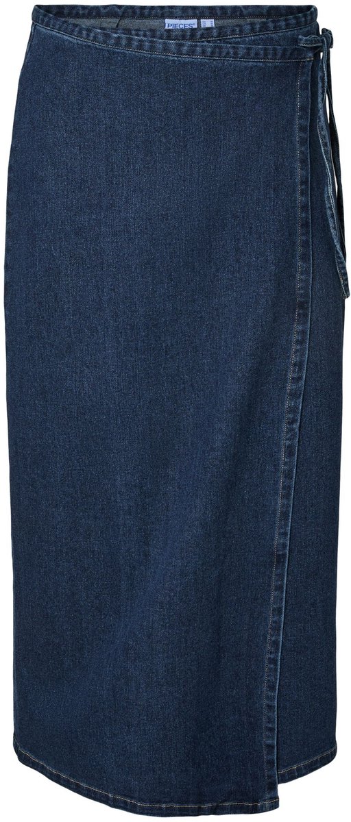 Pieces Denim rok PCFLORA MW WIKKEL LANG
