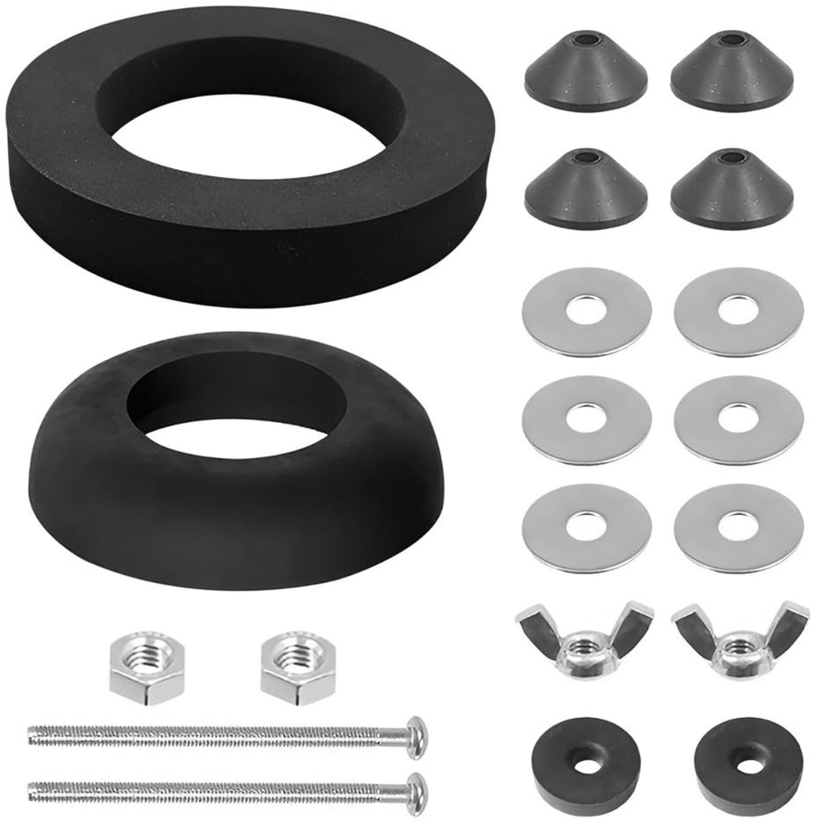 Dailygoods- Toiletreservoirafdichtingsset 20-delig - Eenvoudig te installeren - Universele oplossing - Verbeterde stabiliteit - Vermindert lekkages - Verlengde levensduur - Toiletonderdelen