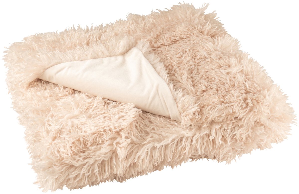 J-Line deken Moutie - polyester - beige