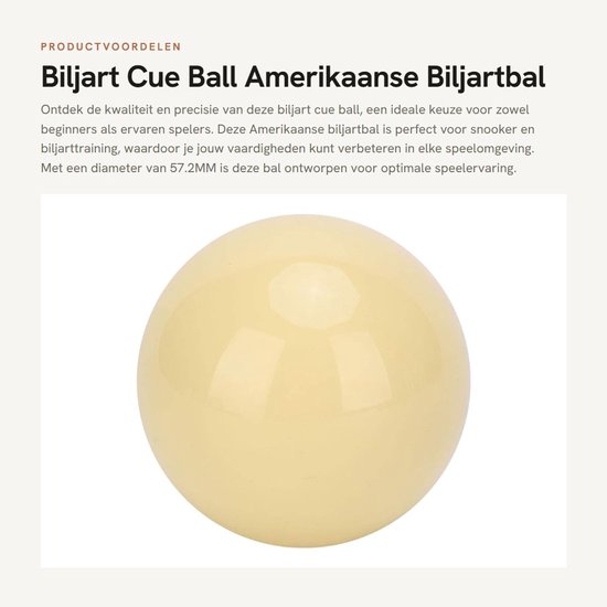 Dailygoods- Biljartbal Standaard Grote Speelbal - Snooker Oefenbal - Trainingsbal - Dot-spot - 57.2MM - Schokbestendig van Dailygoods — afbeelding 4