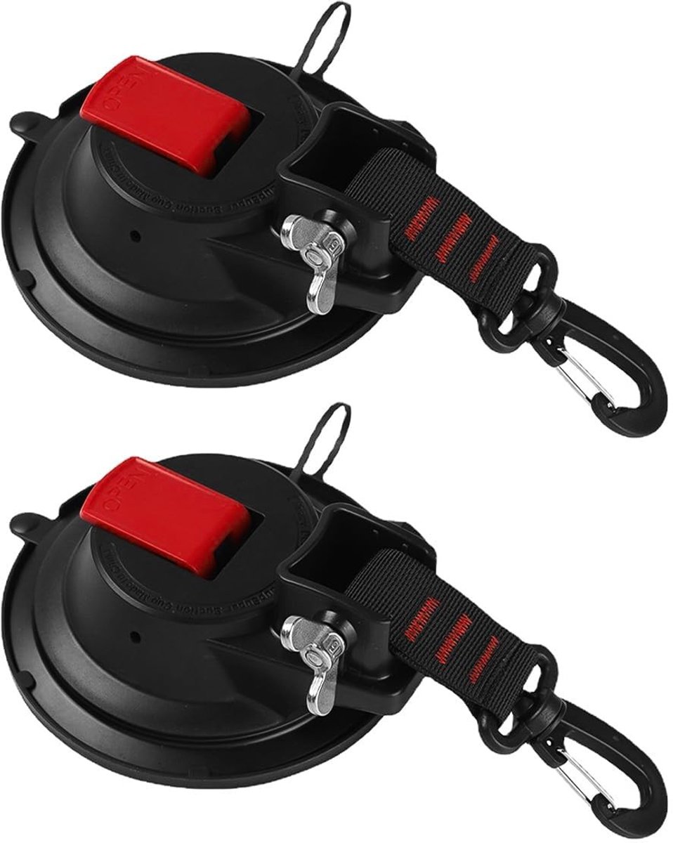 Dailygoods- Zuignaphaken Set van 2 - Multifunctionele Zuignappen - Tot 25 kg - Voor Huishouden/Camping - ABS/Nylon - Klein Formaat