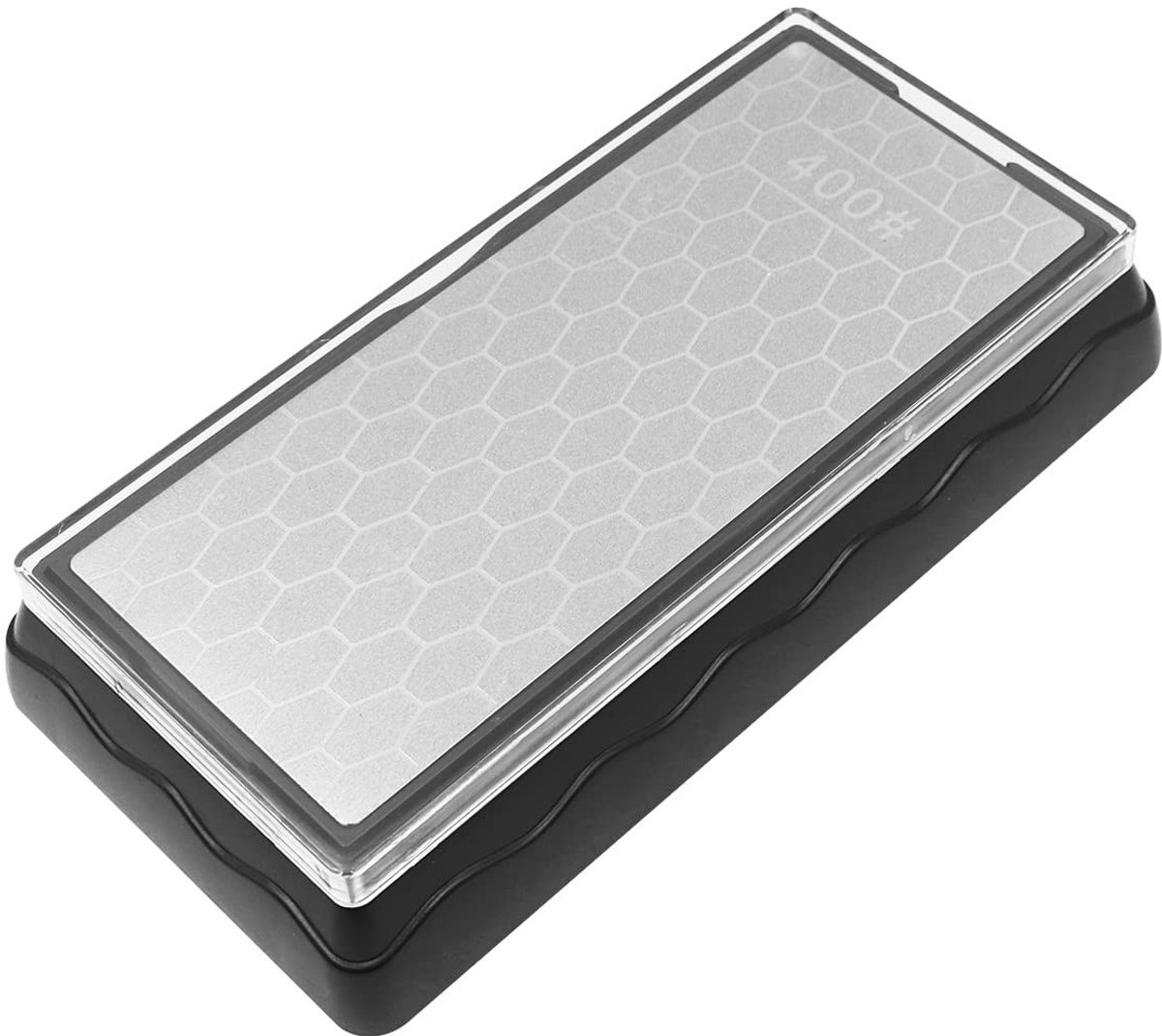 Dailygoods- Slijpsteen Dubbelzijdig 400/1000 - Diamantslijper - Antislip Basis - Voor Keukenmessen/Scharen - Efficiënt Schuren - Ovaal Gat voor Steenslag