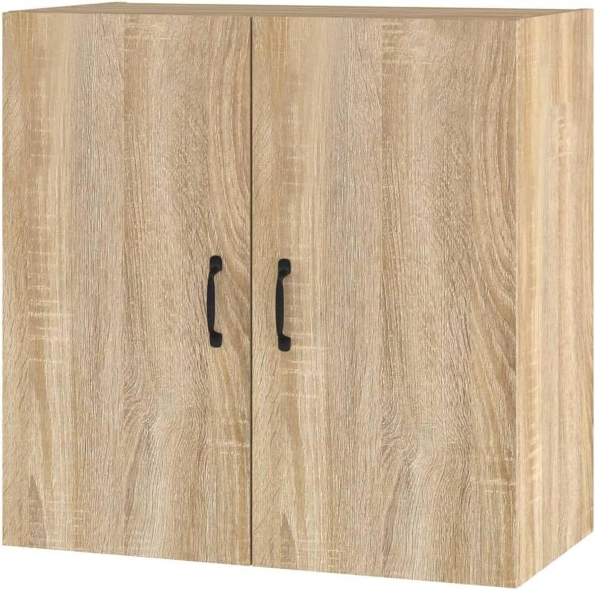 Wandkast Hout - Opbergkast Deuren - Boeken Opslag - Ruimtebesparend Ontwerp - 60x31x60 cm
