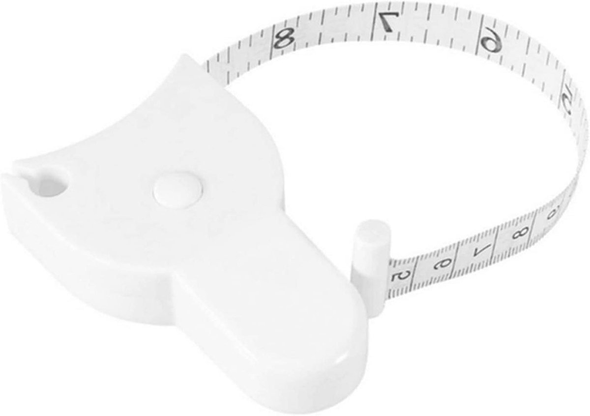 Rolmaat Lichaam - Meetlint Naaien - Kleding Maken - Intrekbaar Met Knop - 150 cm - Wit