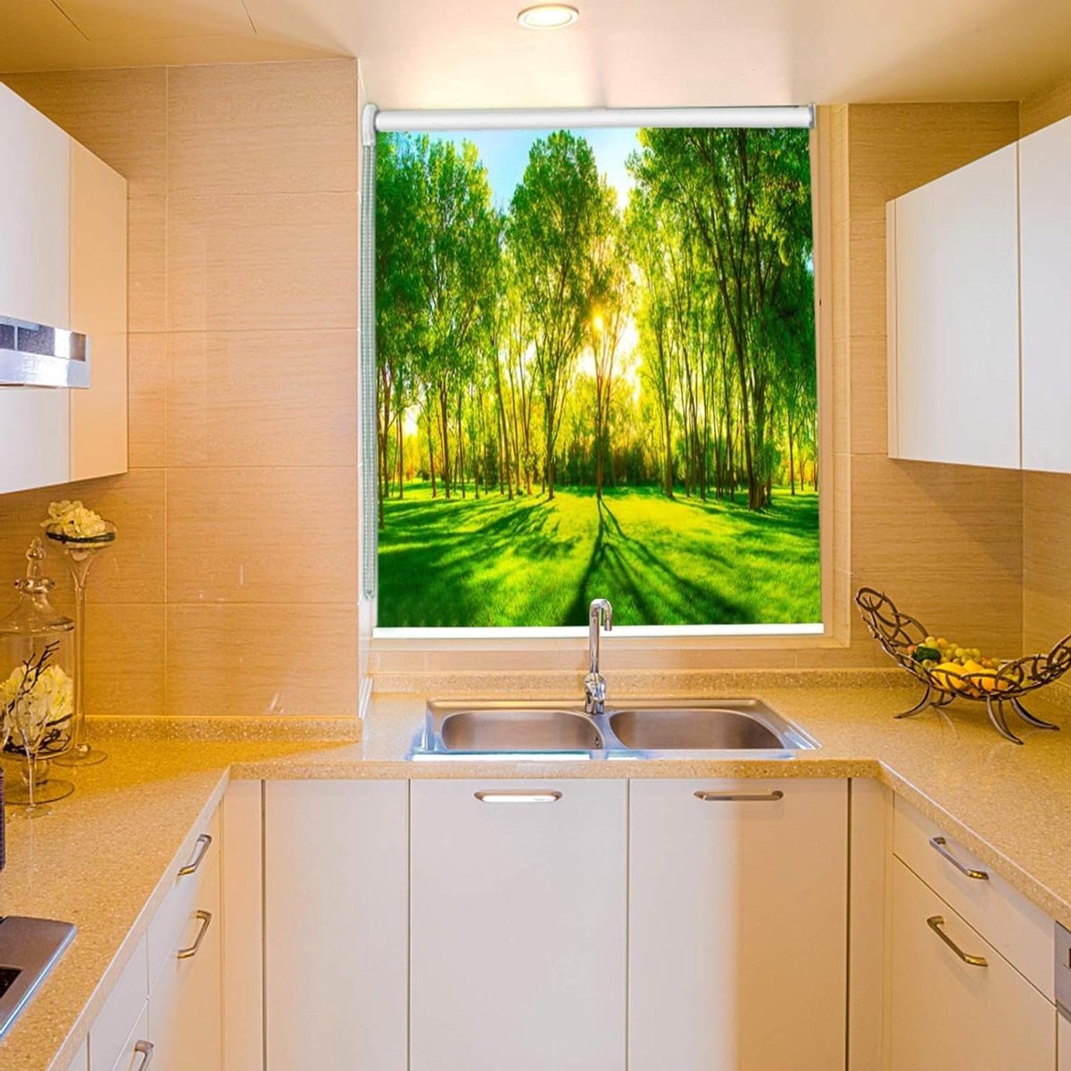 Verduisterend Rolgordijn - Zonneschermgordijn Waterdicht - Privacy Creëren - Forest Trail Patroon - 140cm Breedte - Niet gespecificeerd