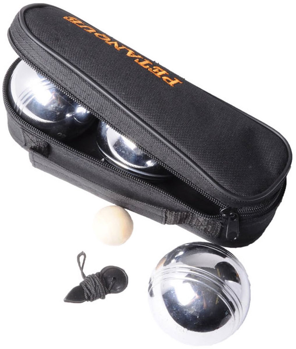Metalen Jeu de Boules Set – 3 Ballen in Zwarte Rits Tas – Pétanque Set – Metalen Boules 74 mm 720 g – Inclusief But, Meetlint en Spelregels – Engelhart — afbeelding 6