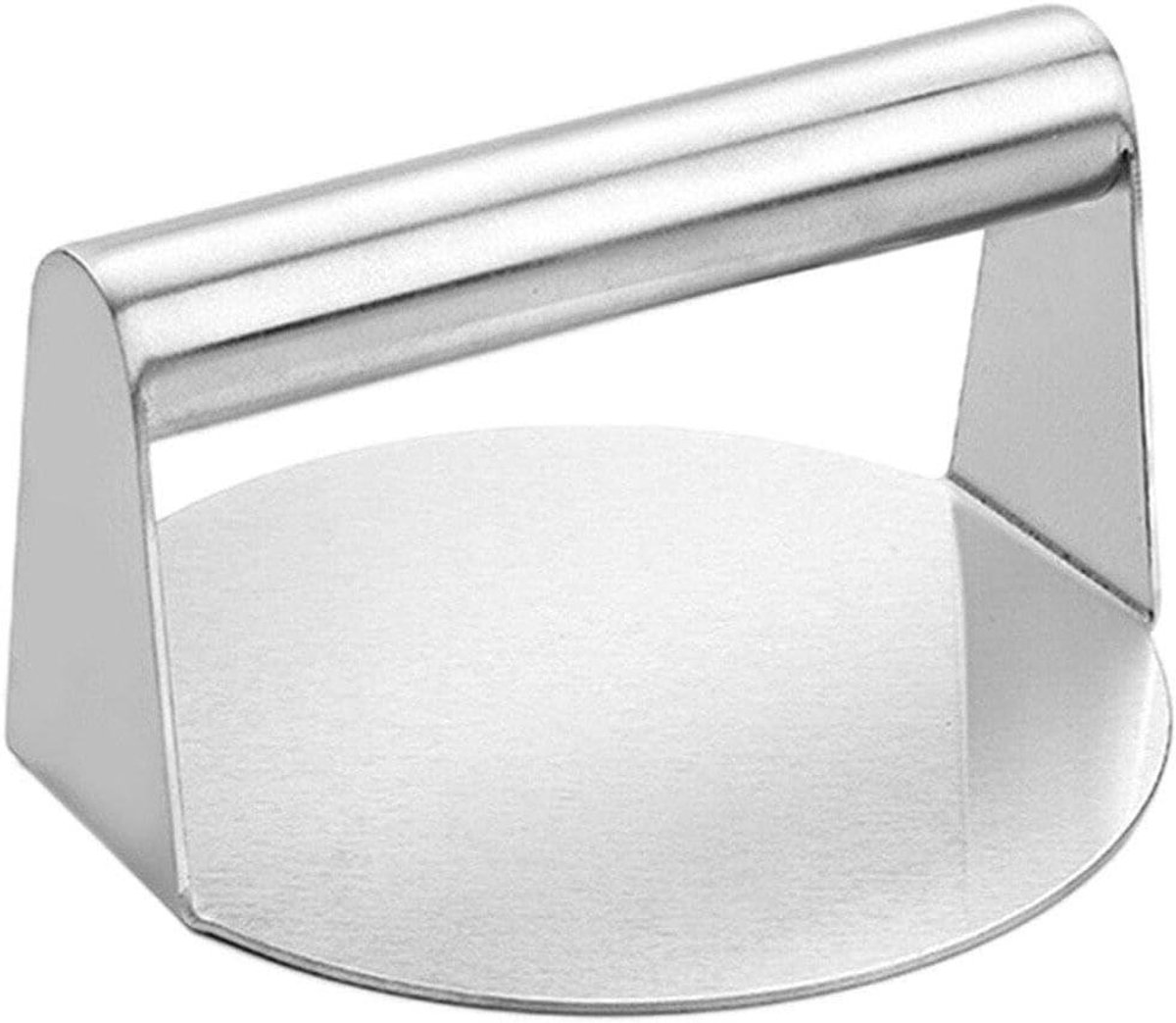Burger Pers Vlees Drukker Grillen en Bakken Eén Stuk Ontwerp 14 x 7.5 cm Zilver