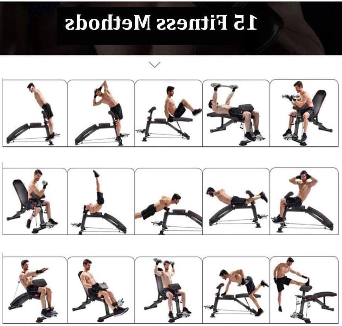 Krachttrainingsbank - Fitness Bank - Volledige Lichaamstraining - Verstelbaar en Opvouwbaar - Niet gespecificeerd - Zwart