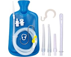 carmdering - Klysma Irrigatie Set - Darm Spoel Kit - Enema Zak Met Slang - Nauwkeurige Stroomregeling - Vijf Herbruikbare Tips - Premium Rubber En Siliconen - BPA Vrij En Veilig - Gemakkelijk Op Te Hangen - 2 Liter Capaciteit