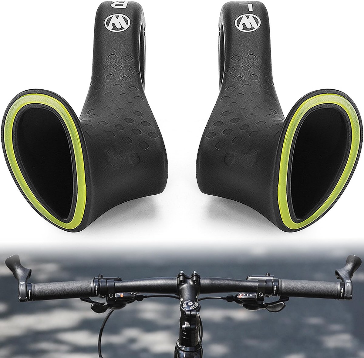 Dailygoods- Stuurgrepen Ergonomisch - Antislip - MTB Fietsstuurgrepen - Verstelbaar - Duurzaam Nylon - Geschikt voor 21,8-22,2 mm Sturen - Fietshandgrepen