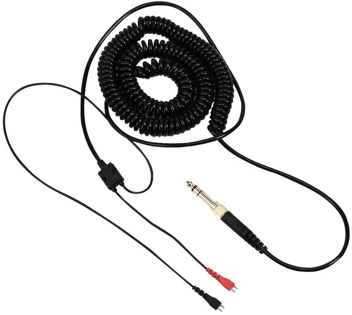 Dailygoods- Spiraalkabel Vervangend voor HD25/560/540/480/430 - 3,5 mm/6,5 mm Stekkers - Hoge Resolutie Geluidskwaliteit - Perfect voor Hoofdtelefoons - Duurzaam en Flexibel - Hoofdtelefoonkabel