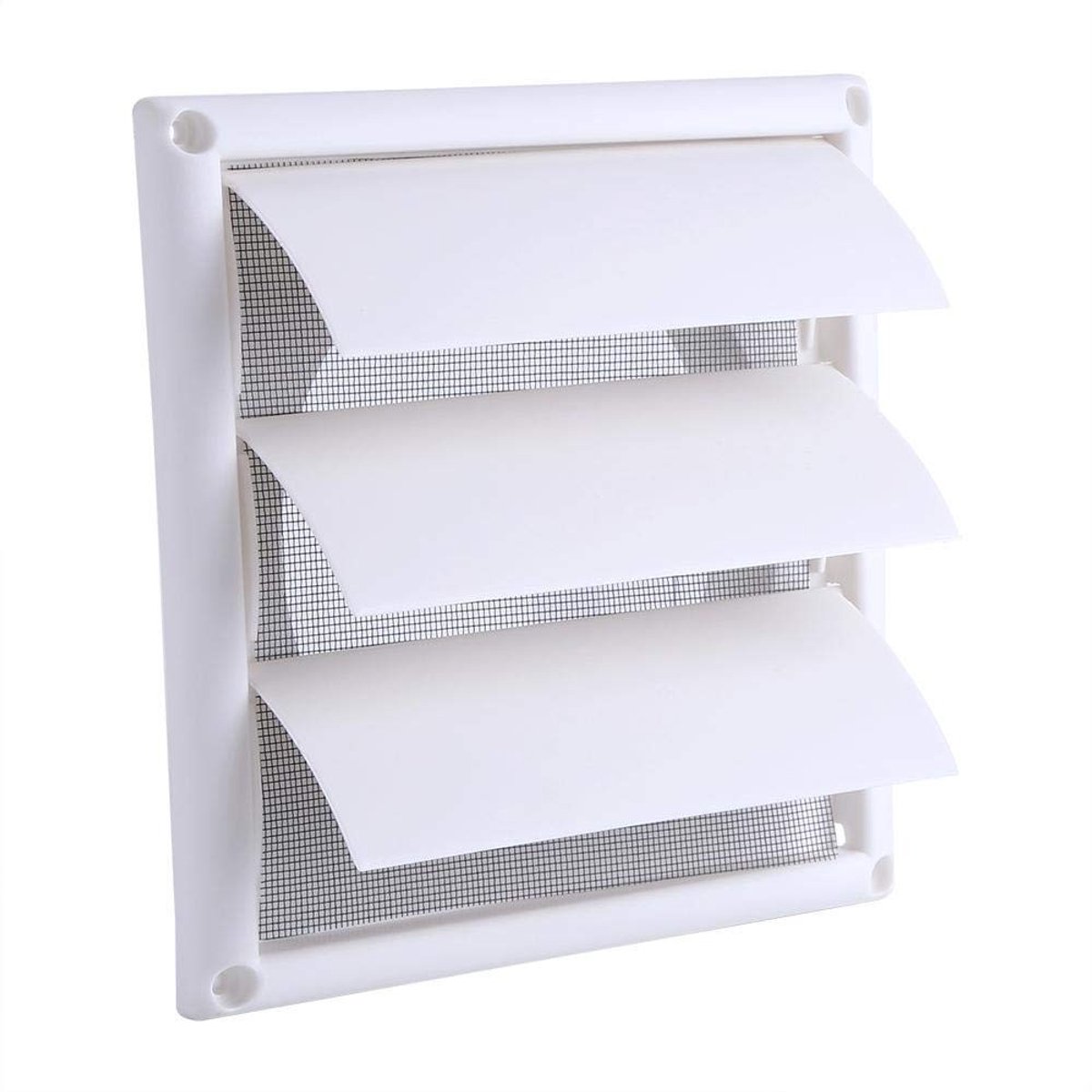 Dailygoods- Ventilatierooster Gekanaliseerd - Ventilatierooster Kunststof - Afzuigventiel - Ventilatierooster Afsluitbaar - Ventilatierooster 20 x 20 cm - Beschermingsrooster voor Muggennet - Ventilatieafdekking