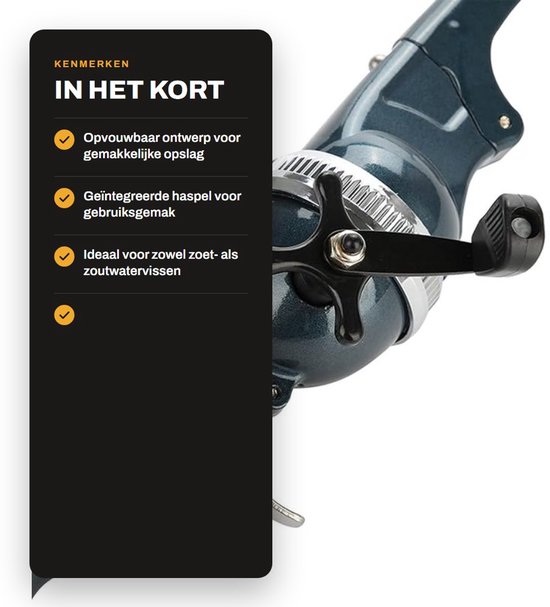 Dailygoods- Hengel Lichtgewicht - Opvouwbaar - Geïntegreerd - Haspeluitrusting - Spinvisserij - Eenvoudige opslag - Visstok van Dailygoods — afbeelding 3