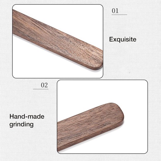Houten Menglepel - Barlepel Cocktail - Dranken Mixen - Ergonomisch Handvat - 20 cm - Walnootkleur van houten — afbeelding 4