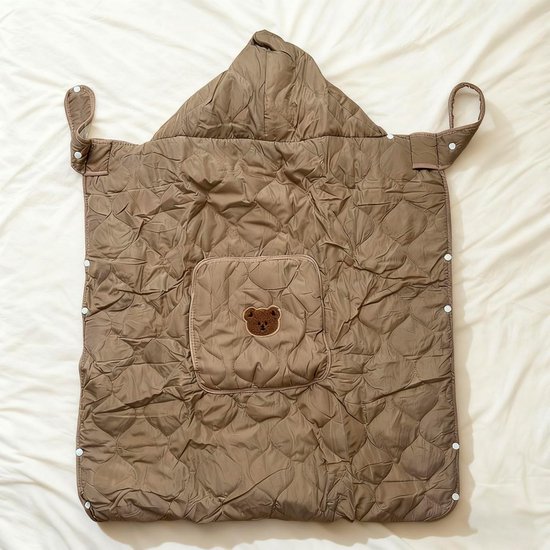 Draagzakhoes - Babyhoes Kinderwagen - Bescherming baby buiten - Waterdicht en winddicht - 80x85 cm - Koffie — afbeelding 4