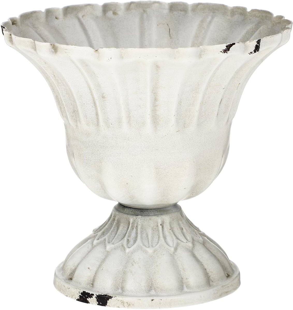 Dailygoods- Vaas geribbeld metaal - Retro trompetvaas - Decoratieve vaas - Bruiloft centerpiece - Droogbloemenvaas - Elegante ijzeren decoratie - Bloemenvaas