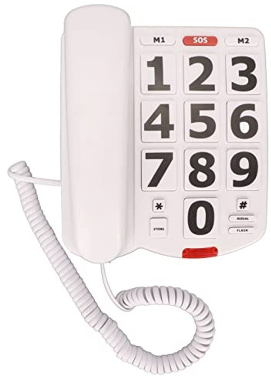 Dailygoods- Vaste Telefoon met Grote Knoppen - Vaste Telefoon voor Senioren - Draadloze Telefoon - Versterkt Volume - Geschikt voor Slechtzienden/Slechthorenden - Huishoudtelefoon
