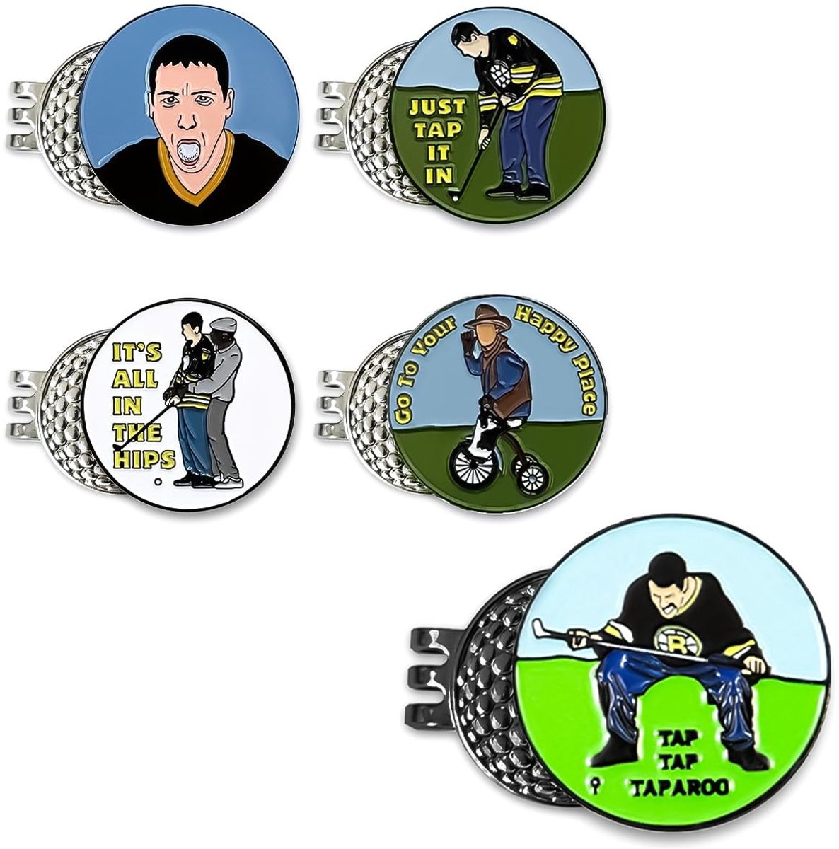 Dailygoods- Golfbalmarker 5-Pack - Magnetische Clip - Golfaccessoires - Stabiel - Roestbestendig - Geschikt voor Caps