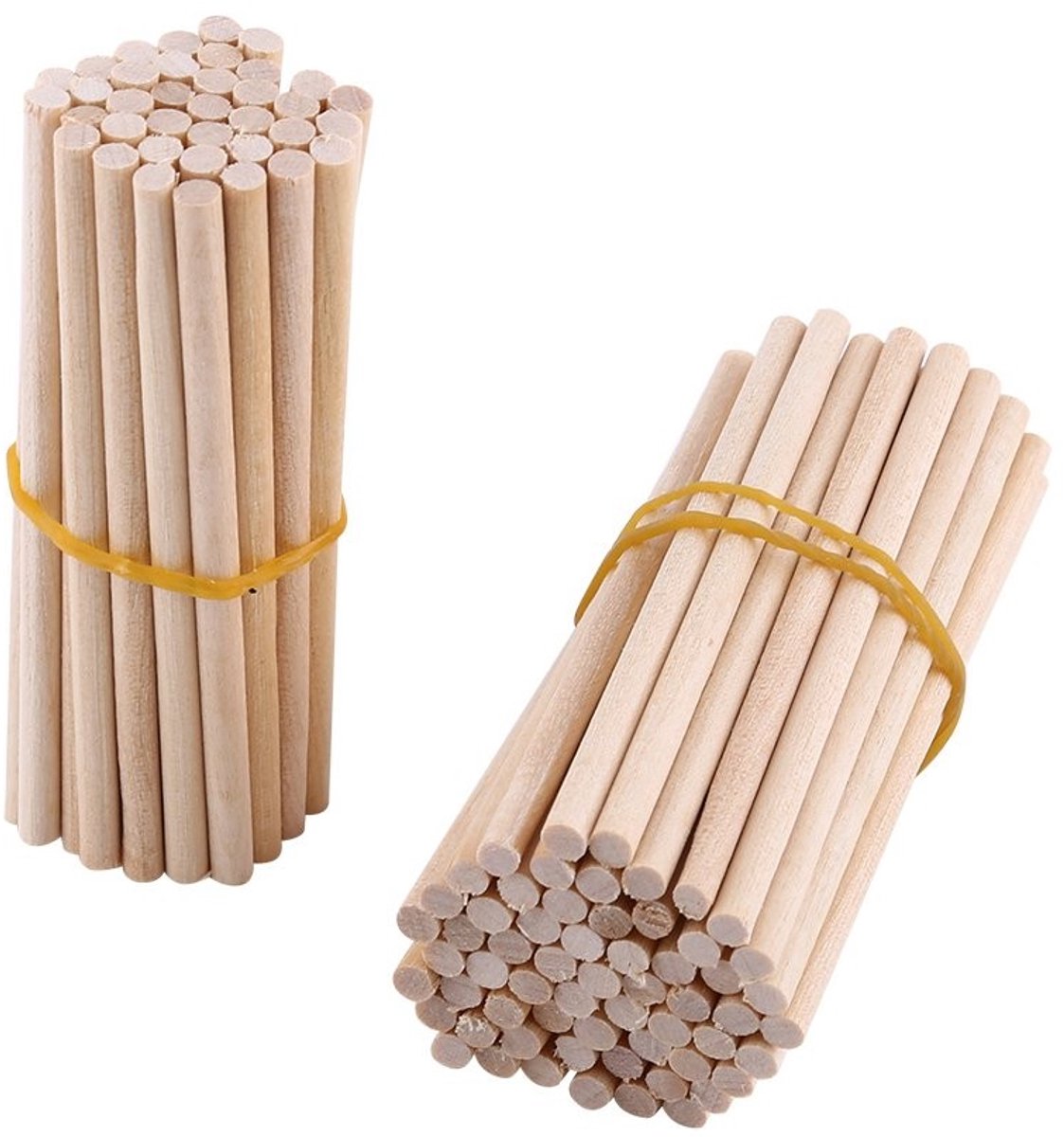Dailygoods- Houten Stokken 100 Stuks - 0,4 cm/80mm Rond - Berkenhout - Handwerk - Gladde Afwerking - Duurzaam en Herbruikbaar - Houten Stokjes