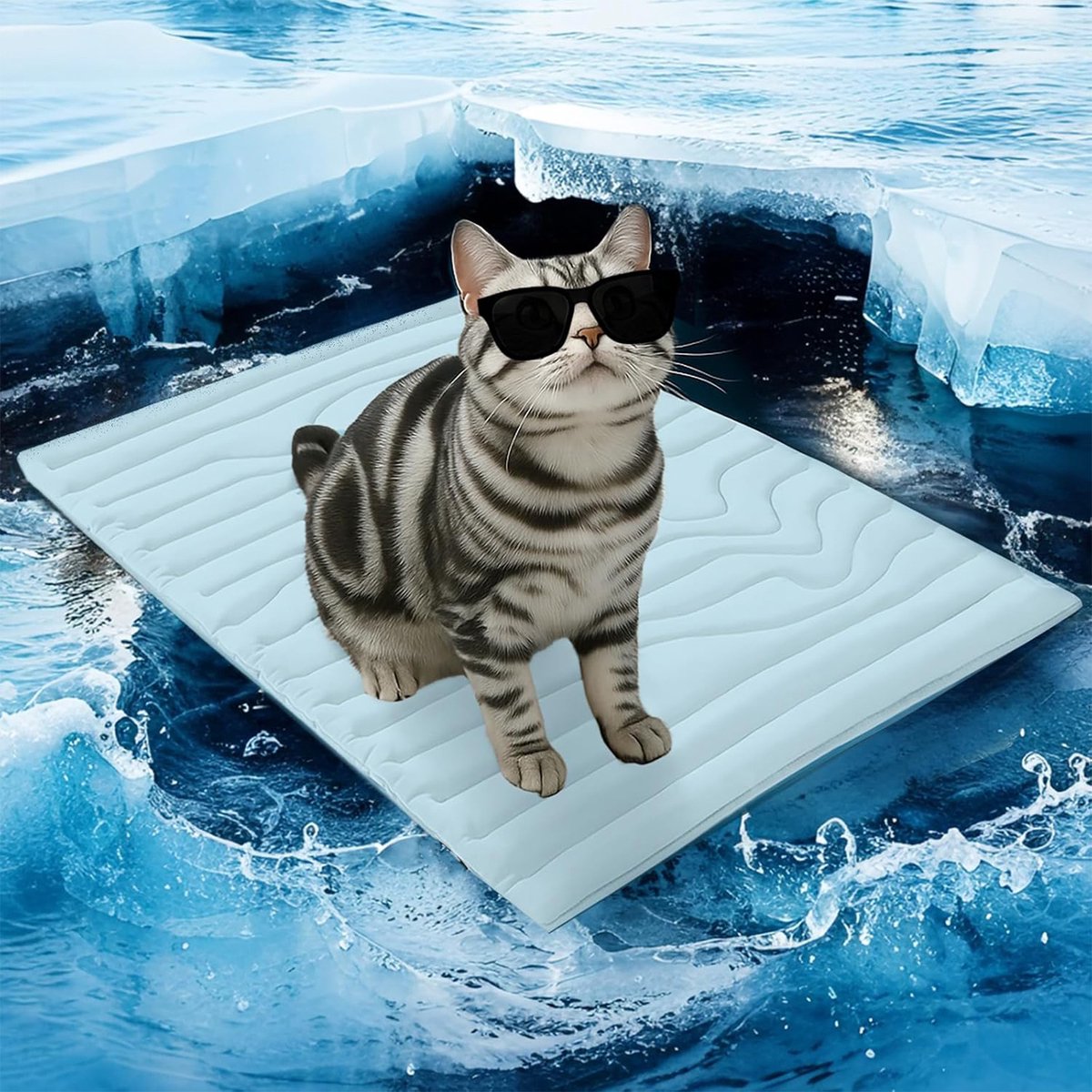 Hondenkoelmat - Draagbaar - 91x58cm - Zomerbed voor honden - Antislip - Wasbaar - Blauw - M