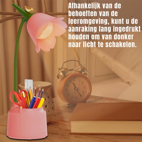 QUOVO® Bureaulamp Kinderkamer - Bureaulamp Roze - Tafellamp Kinderkamer - Roze - 15cm x 13cm x 39cm van QUOVO® — afbeelding 4