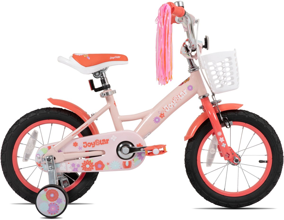 JOYSTAR Little Violet Kinderfiets voor Meisjes 16 Inch Met Stuurslingers Oranje