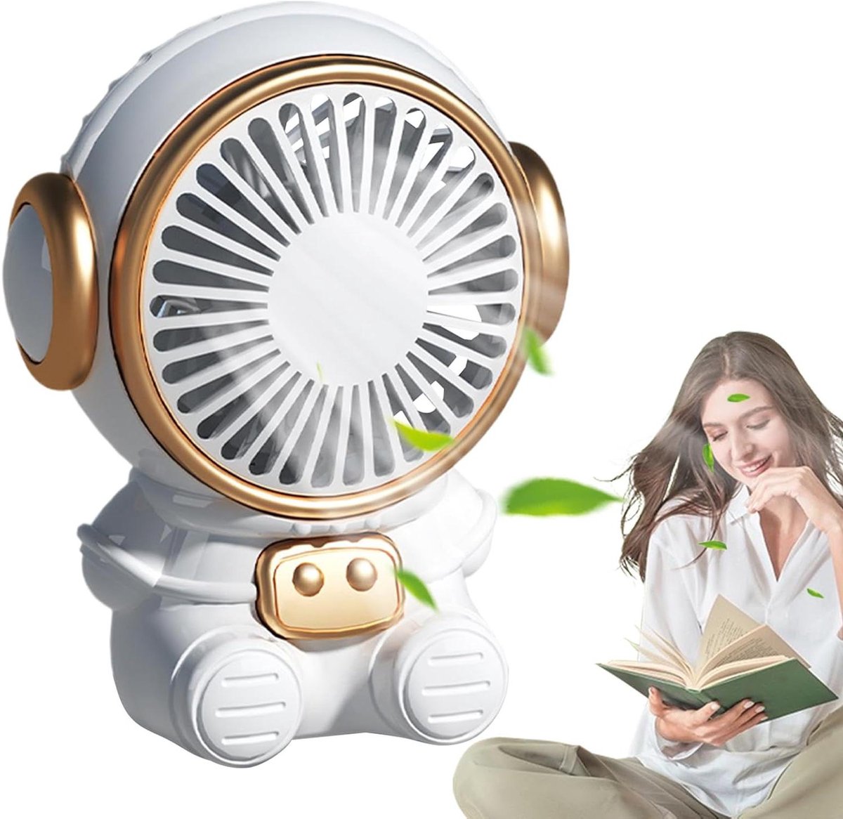 Bureau Ventilator - Tafelventilator USB - Frisse Lucht - Stil Ontwerp - 12.1 cm - Goud