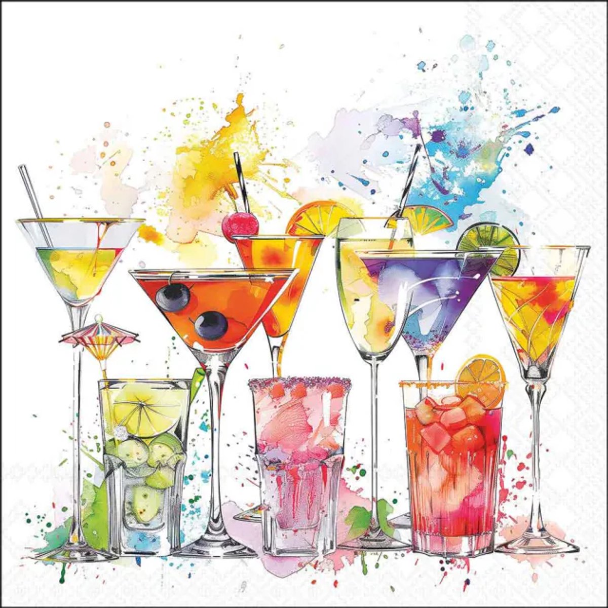 Servetten 33 Splashing drinks FSC Mix