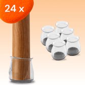 FLOOQ - Capuchons de pieds de chaise - Haute transparence - 20-30 mm - Ronds - avec Feutre anti-rayures - Protège-pieds de chaise - Protection du sol - Protège-pieds de chaise - 24 pièces - Modèle amélioré - Rond