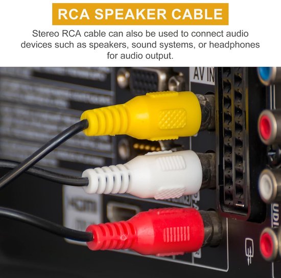 Audio Kabel Set - Subwoofer Cinch - Home Theater - Stabiele Signaaloverdracht - 8 Stuks 20cm - Rood — afbeelding 4