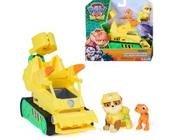 PAW Patrol the Dino Movie, Rubble Dino Rescue Bulldozer met hapactie en een bewegende klauw, 2 actiefiguren en een voertuig
