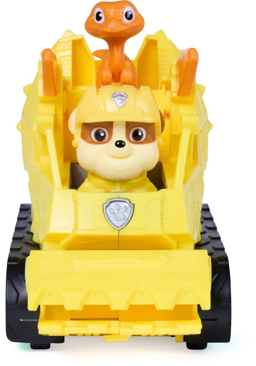 PAW Patrol - De Dinofilm - Dino Rescue Rubble's Dino Rescue Bulldozer Voertuig - Met Hapactie, bewegende klauw en 2 actiefiguren — cadeau in Spellen & Speelgoed - foto 3