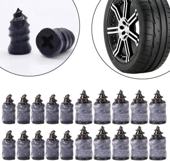Band Reparatie Schroef - Rubber Pluggen - Noodgevallen Onderhoud - Snelle Zelfreparatie - 2 Maten Set - Zwart — afbeelding 4