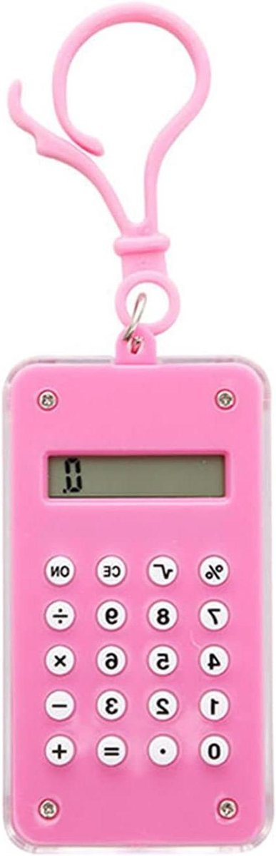 Mini Rekenmachine - Zakrekenmachine Draagbaar - Wiskunde Leren - 8 Cijfers Display - 7 cm - Vrolijke Kleuren