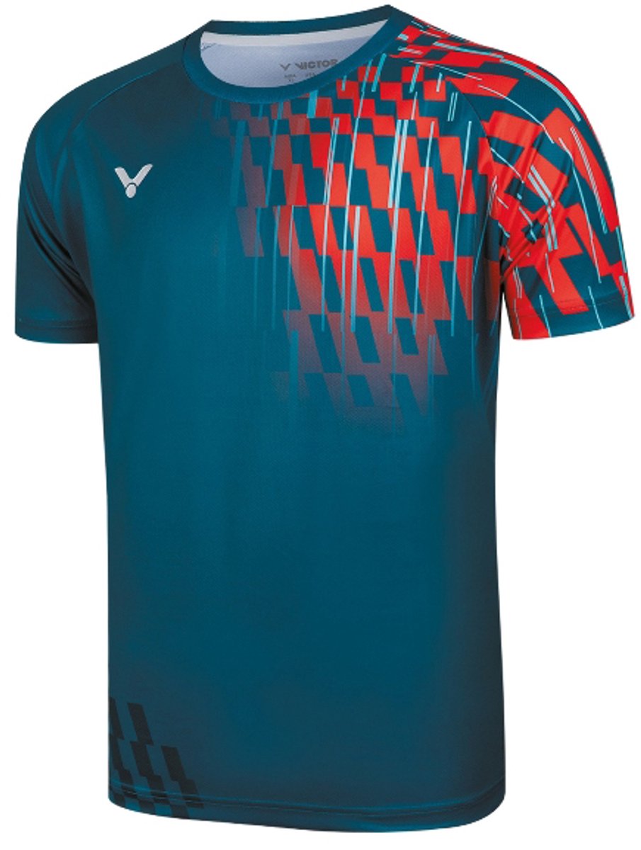 VICTOR T-50001 badminton heren T-shirt - blauw groen - maat M