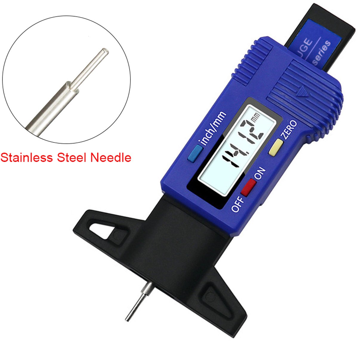 Hexinex-Digitale Bandenprofieldieptemeter Meter Doseerder Motorfiets Profielmeter Schuifmaat-blauw