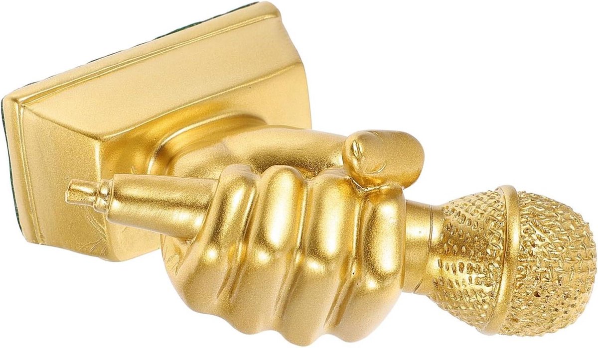 Decoratieve Microfoon - Muzikale Prijs - Schoolwedstrijden - Duurzaam Hars - 13.5 cm - Goud