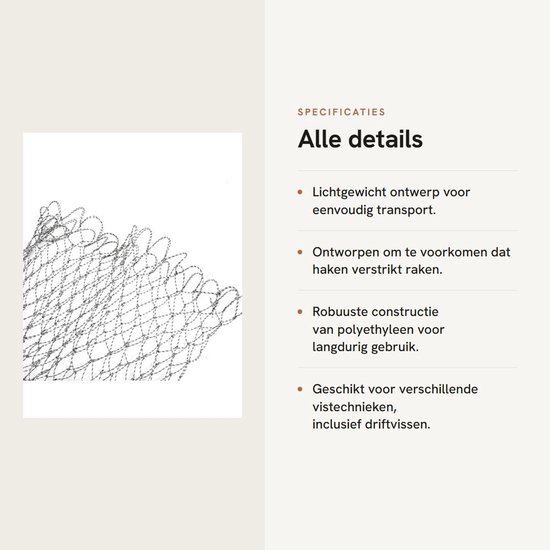 Vervangnet - landing net - handnet beschikbaar voor volwassenen - vissen - hengelsport van Waterside. — afbeelding 2