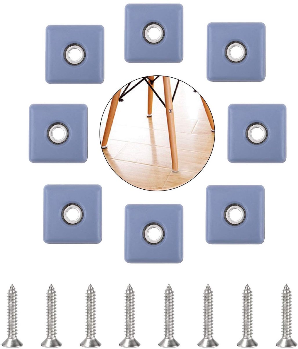 Dailygoods- Meubelschuifregelaars 40 mm - 8 Stuks - Teflon Glijders - Meubelbeenbeschermers - Schroeven Inclusief - Vloerbescherming