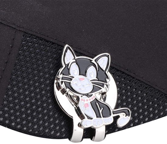Dailygoods- Golfhoedklem Metalen Magnetische Houder - Balmarkeringsaccessoire - Vizierklem - Meerdere Patronen - Kleine Zwarte Kat - Golfbalmarkering - Balmarker van Dailygoods — afbeelding 4