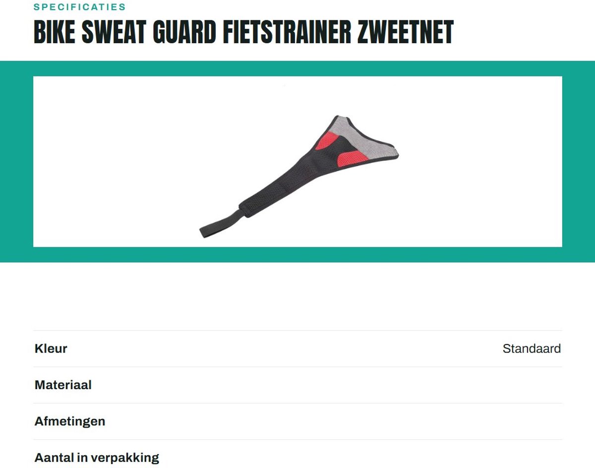Dailygoods- Zweetnet Dubbellaags Ontwerp - Zweetband - Fietsaccessoires - Fietstrainer - Waterdicht - Verstelbaar 55-57 cm - Fietsaccessoire