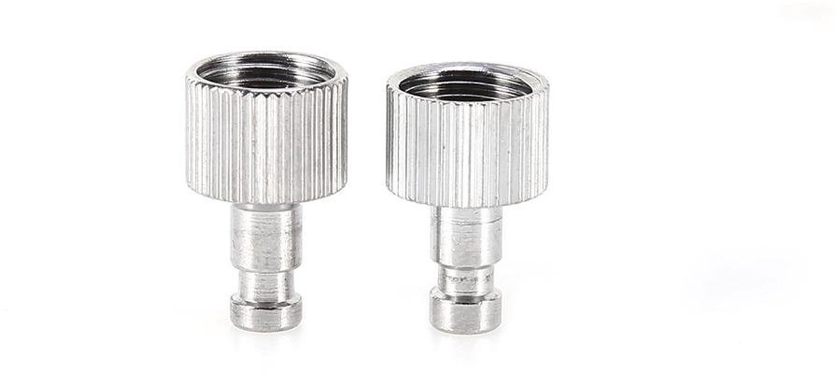 Dailygoods- Luchtborstel - 2 Stuks - Snelle Ontkoppeling - Luchtslang Adapter - Roestvrij Staal - Levenslang Gebruik - Lekvrije Verbinding - Luchtborstelaccessoires