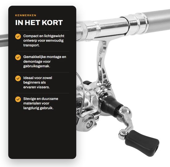 Draagbare telescopische visstok met reel - Lichtgewicht aluminium visgerei voor gemak en avontuur — afbeelding 2