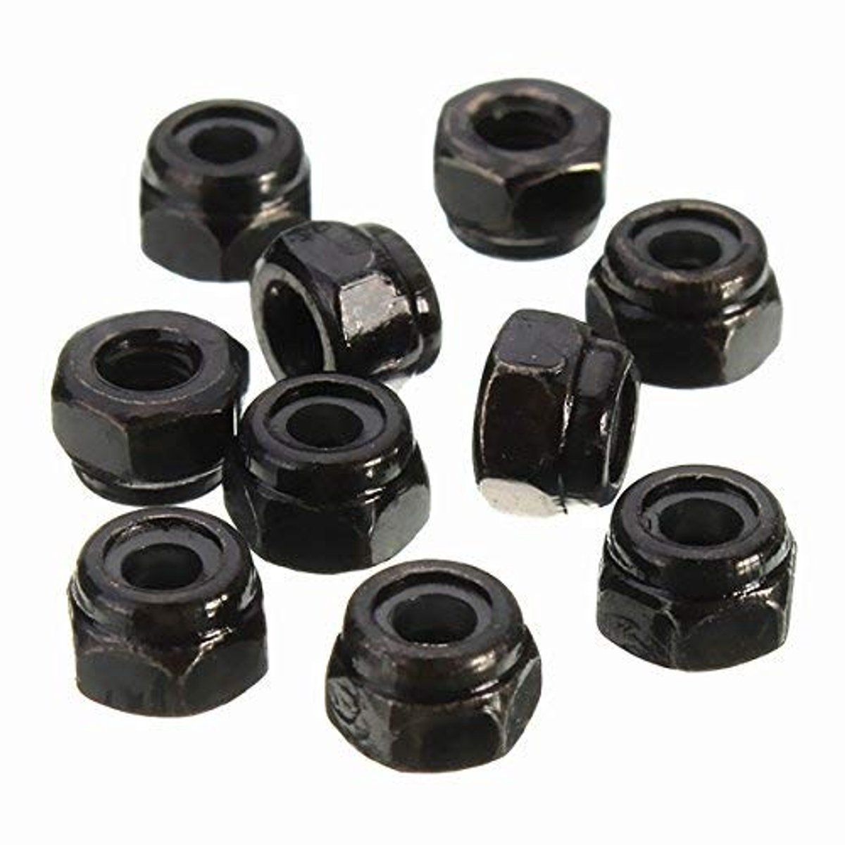 Dailygoods- Zeskantmoer 10 stuks - Koolstofstaal/Nylon - Zelfsluitend - M2/M2,5/M3/M4/M5/M6/M8 - Schokbestendig - Roestbescherming - Borgmoer